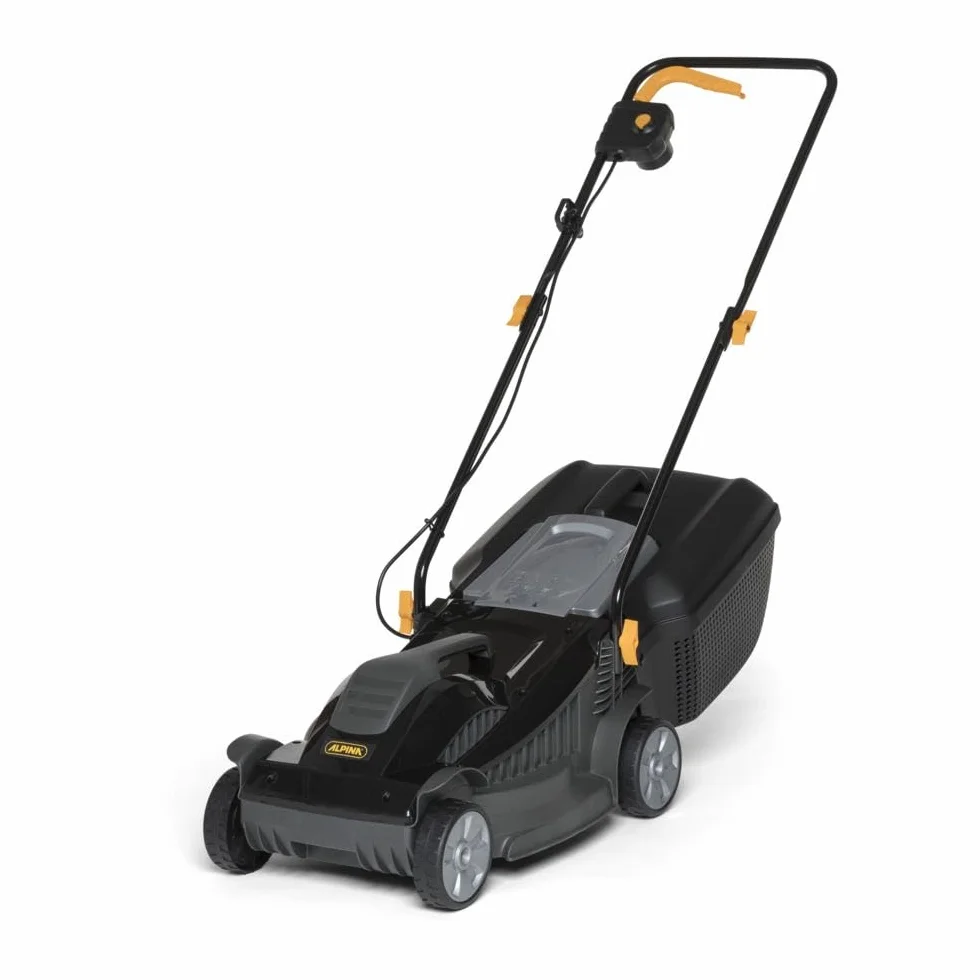 Alpina BL 380 E Tagliaerba Elettrico, 1400 W, 38 cm – Sacco 40 l, Manico Pieghevole – Ideale per Giardini fino a 500 m²