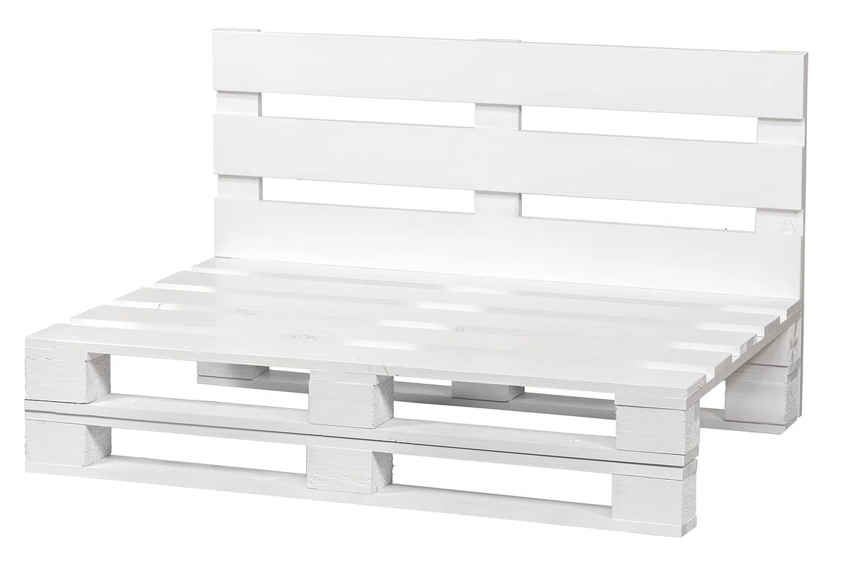 Divano di pallet levigata e piallata – per interni ed esterni poltrona/divano per patio (120 x 60 cm, bianco).