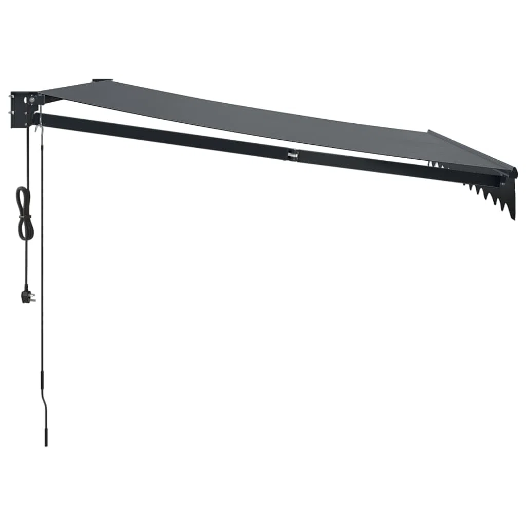 IKAYAA Tenda Retrattile elettrica Tenda da Sole 300x250 Tenda Retrattile Automatica Resistente ai Raggi UV con elecomando manovella-Antracite (Telaio Grigio)-300 x 250 cm