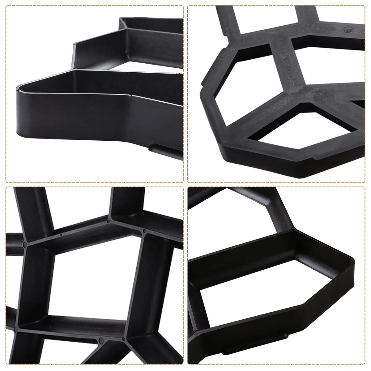 Randaco 10 Pezzi Stampo in Cemento, Stampo in plastica per calcestruzzo da giardino, Pavimentazione di Pietra Cemento Forma per esterni terrazze 43 x 43 x 4 cm