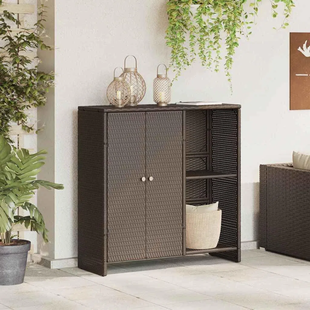 vidaXL Armadio con Lo scaffale Marrone 100 x 36 x 102 cm Rattan, Mobile Elegante per Il Soggiorno, Armadio in Rattan Funzionale, Organizer Moderno per Interni