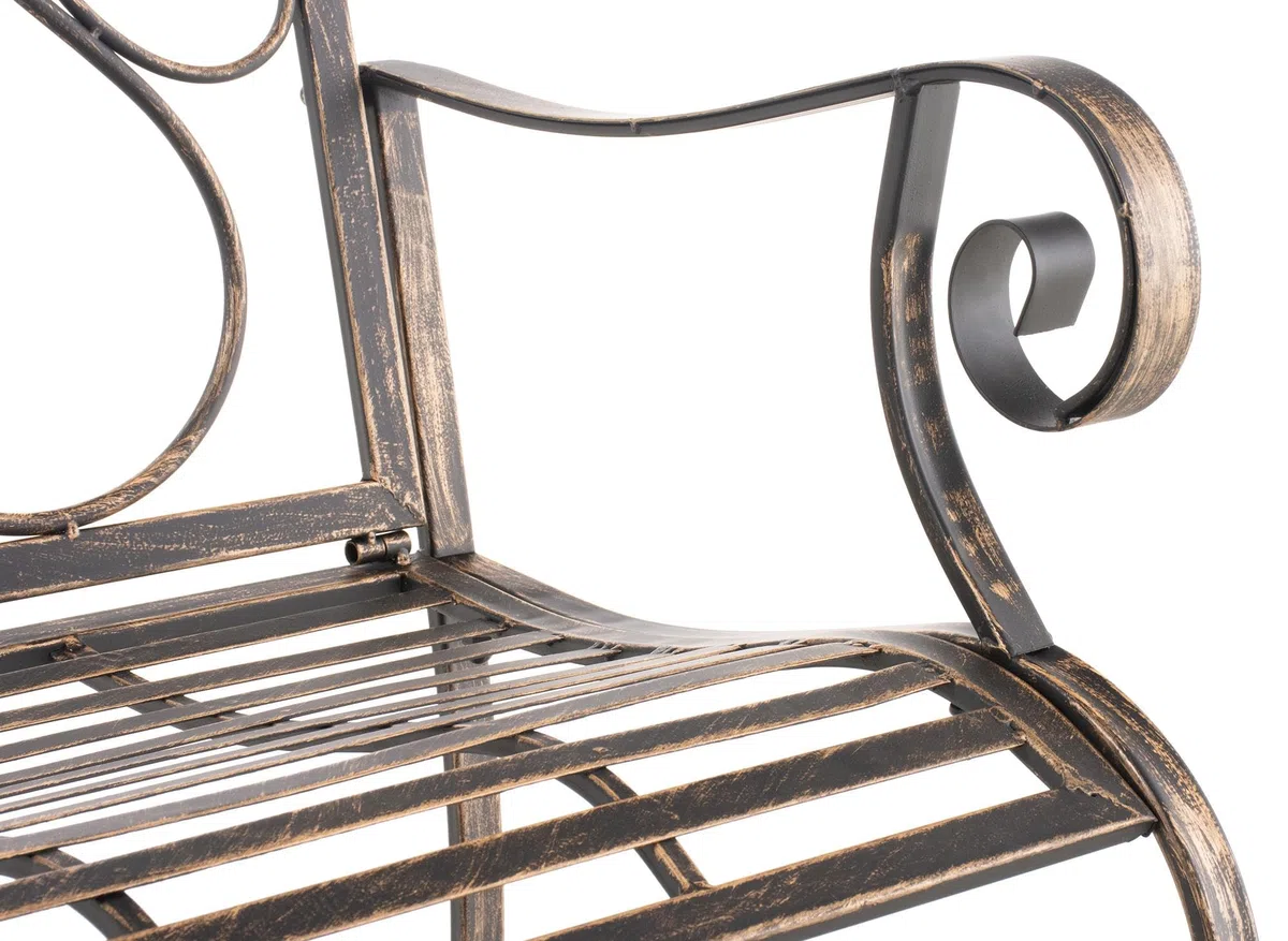 CLP Sedia da giardino Punjab in stile rustico, in ferro laccato, extra robusta, Colore:bronzo