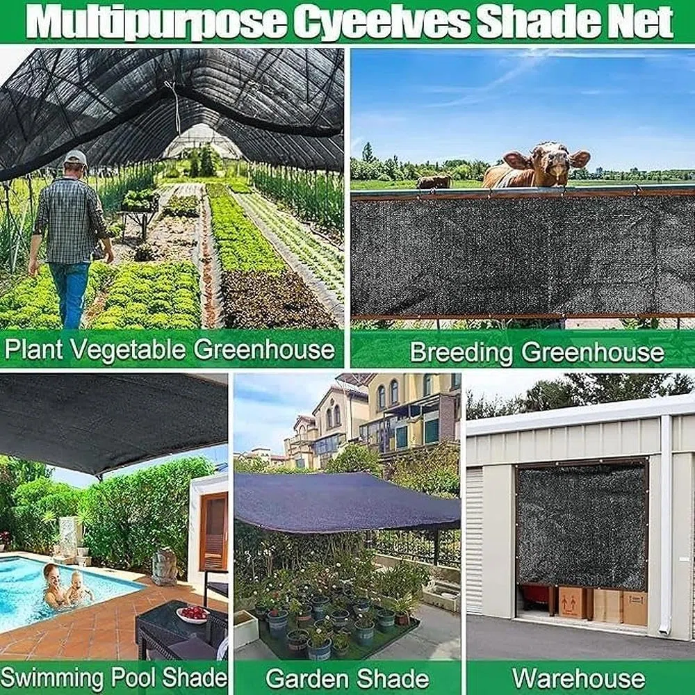 Rete di ombreggiatura 4 x 4 m, protezione solare con occhielli, 90% effetto ombreggiante, rete parasole per giardino, rete parasole nera