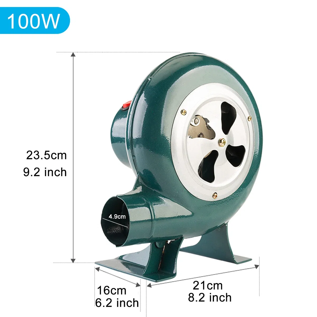 Ventilatore Elettrico a velocità Variabile 220V con Regolatore, Ventilatore per Camino Barbecue - Ventilatore Centrifugo per Barbecue