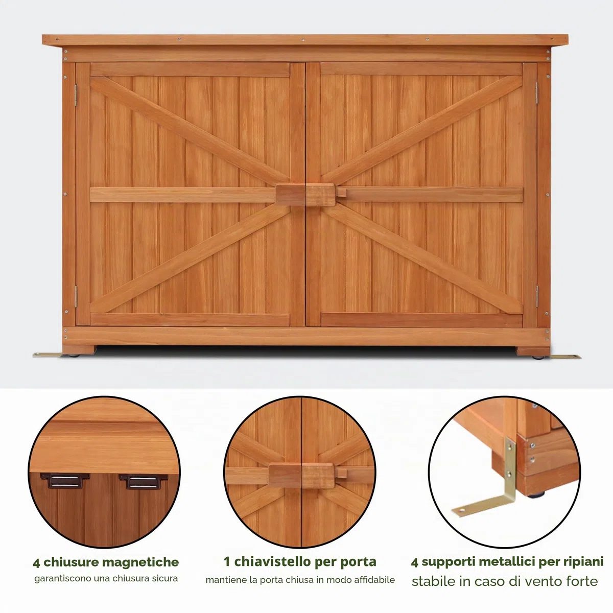 MCombo - Armadio da giardino, in legno