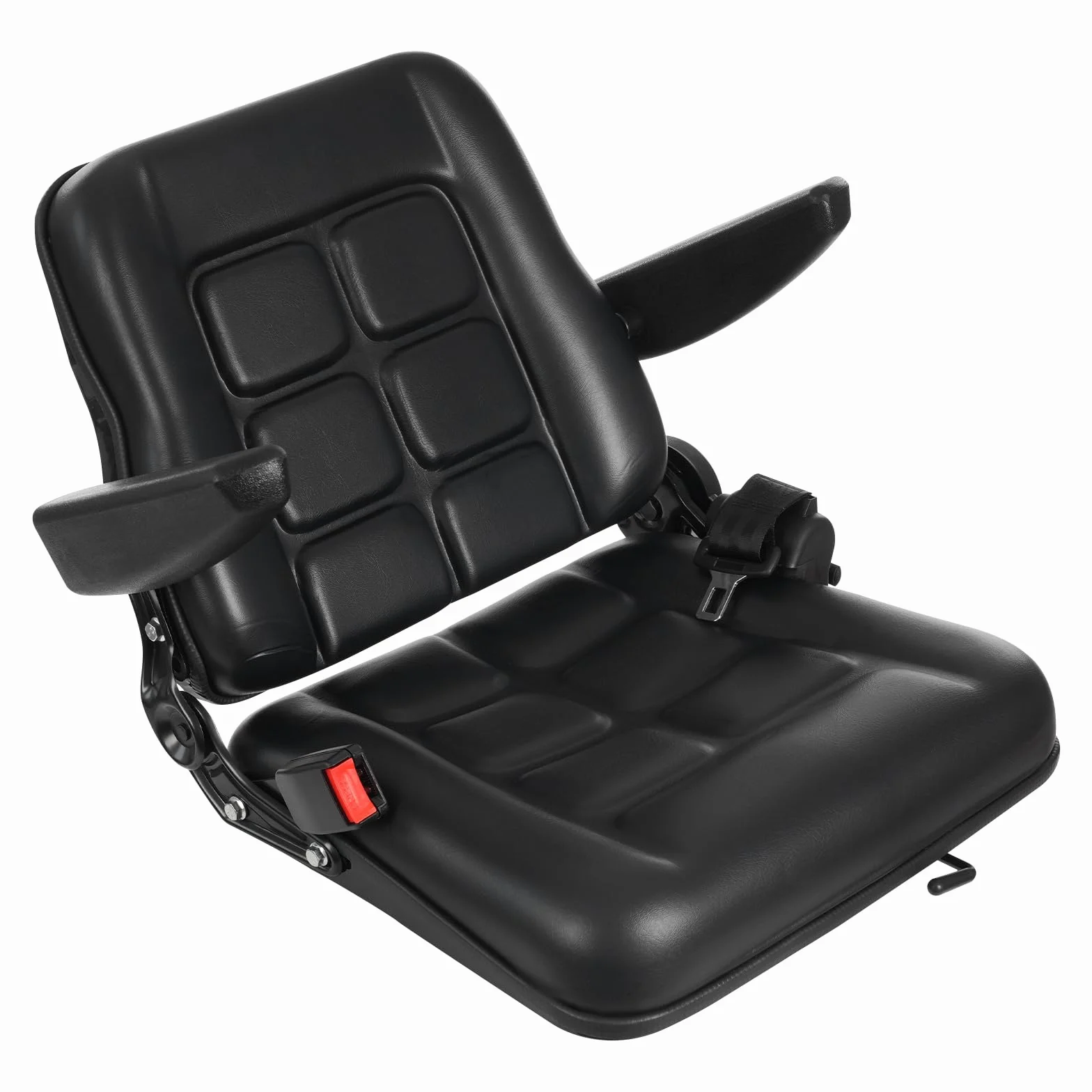 Sedile per carrello elevatore, sedile ergonomico con cintura di sicurezza e schienale regolabile, portata 100 kg, PVC e poliuretano espanso, 47 x 42 x 48 cm, per carrelli elevatori, trattore, macchina