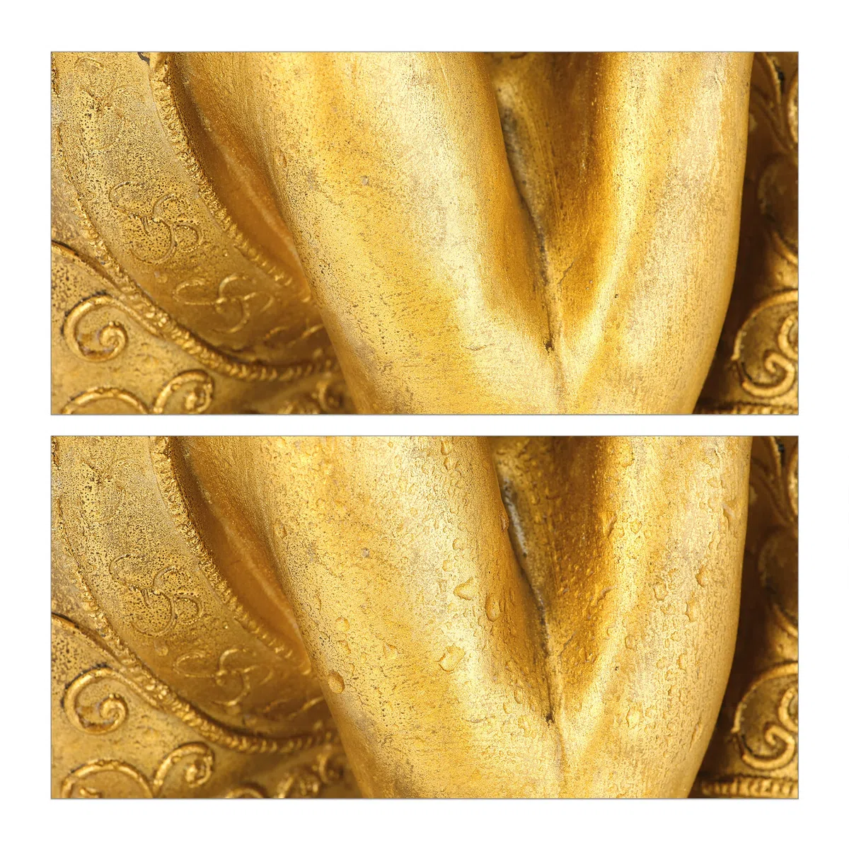 Relaxdays Buddha, Figura da Giardino, Resistente alle Intemperie, Buddha Seduto, Poliresina, HBT: 61x40x37 cm, Dorata