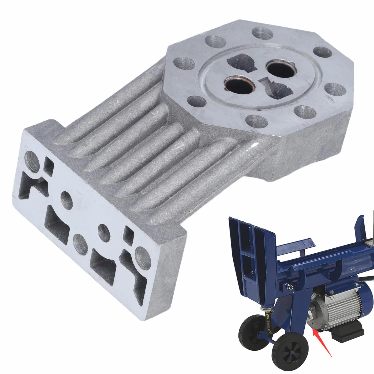 Alloggiamento in Fusione per Pompa Spaccalegna Idraulica, Staffa di Ricambio per Spaccalegna Elettrici, Universale per Spaccalegna Elettrici Idraulici con Guarnizioni