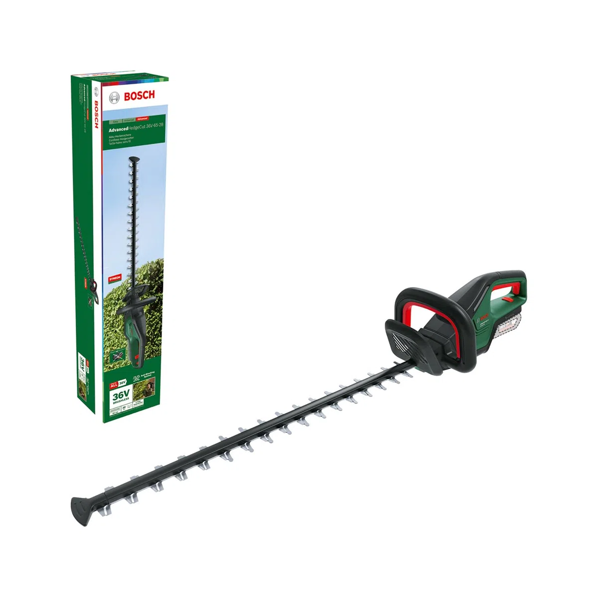 Bosch Tagliasiepi a batteria AdvancedHedgeCut 36V-65-28 (senza batteria, 36 Volt System, lunghezza lama 65 cm, in confezione di cartone)