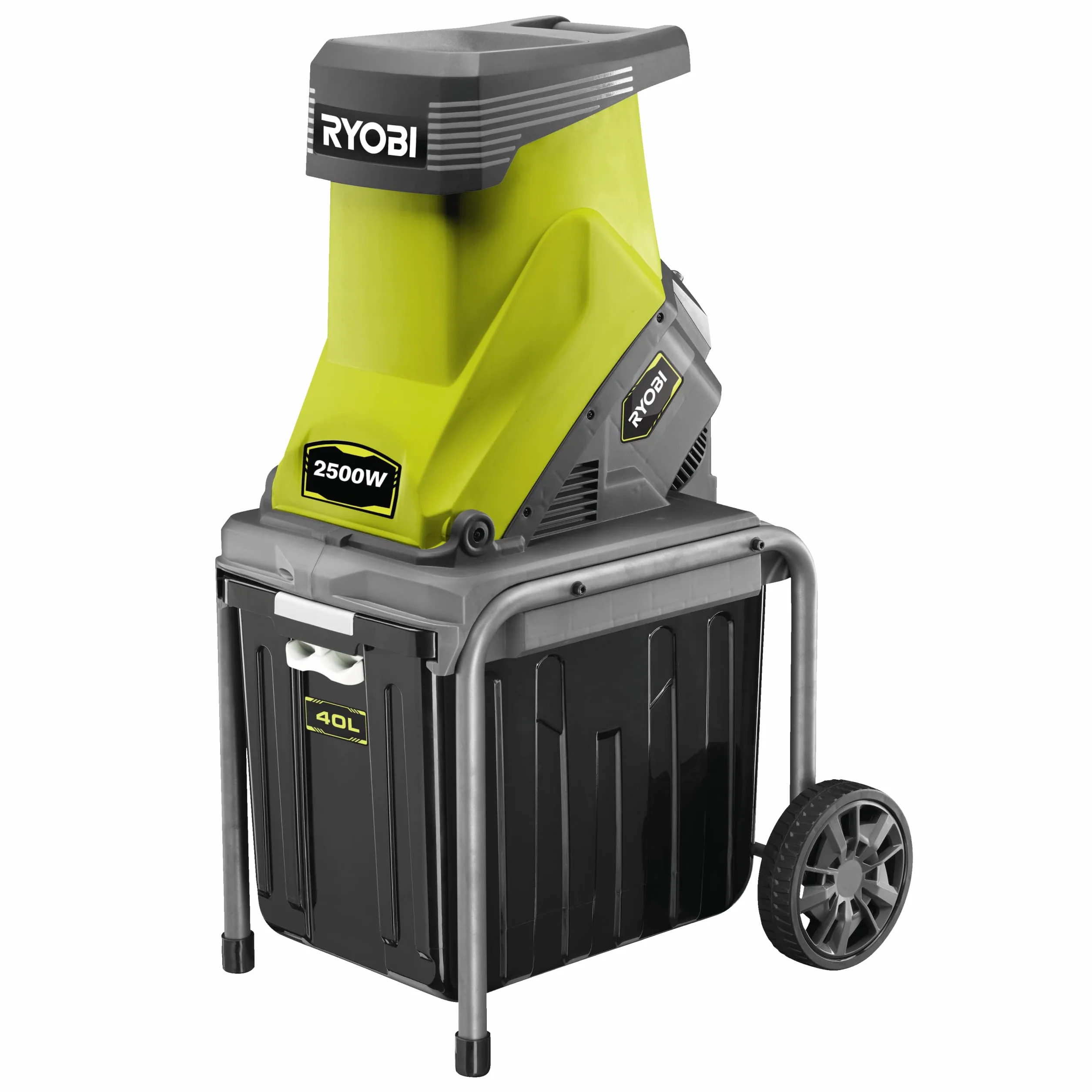 Ryobi RSH2545B Biotrituratore Elettrico 2500W 45mm Telaio Acciaio Cesto 40L
