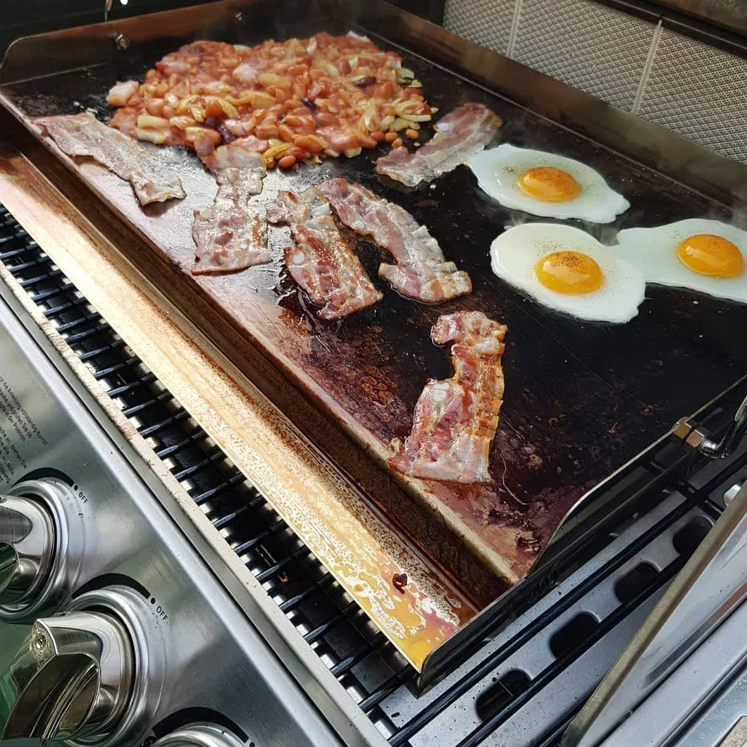 Onlyfire piastra BBQ universale in acciaio inossidabile per barbecue a carbonella, a gas e altri, rettangolare, 51 X 32 X 12,4 cm (larghezza x profondità x altezza)