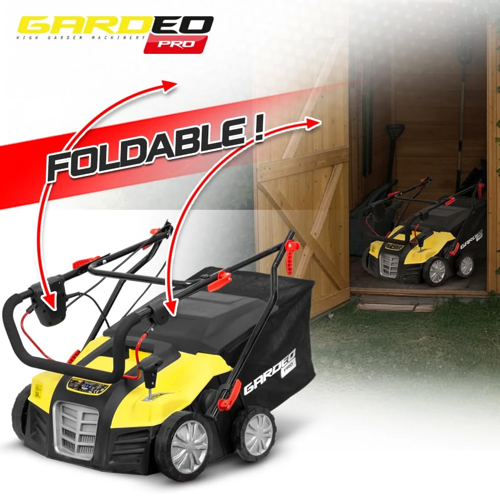 GARDEO GSCEE1802B4W - Scarificatore arieggiatore elettrico 1800W, larghezza area di lavoro 40 cm. Garanzia 3 anni