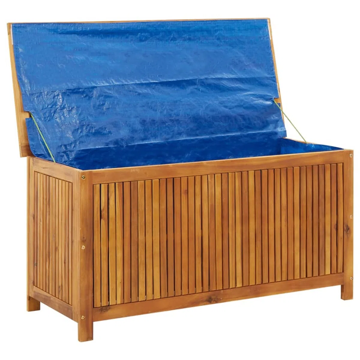 Baule da Esterno, Cassapanca Contenitore, Cassapanca Legno, Baule da Giardino in Legno Massello di Teak 113x50x58cm