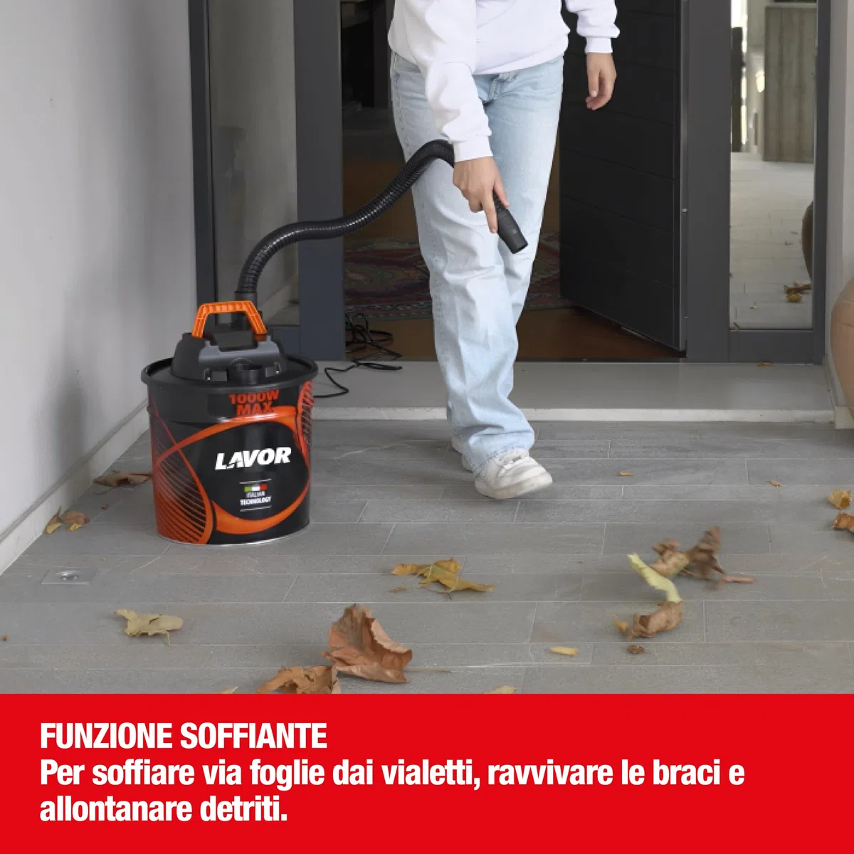 Lavor Aspiracenere ASHLEY 412 con funzione soffiante, regolatore di flusso, filtro HEPA lavabile e prefiltro polveri fini