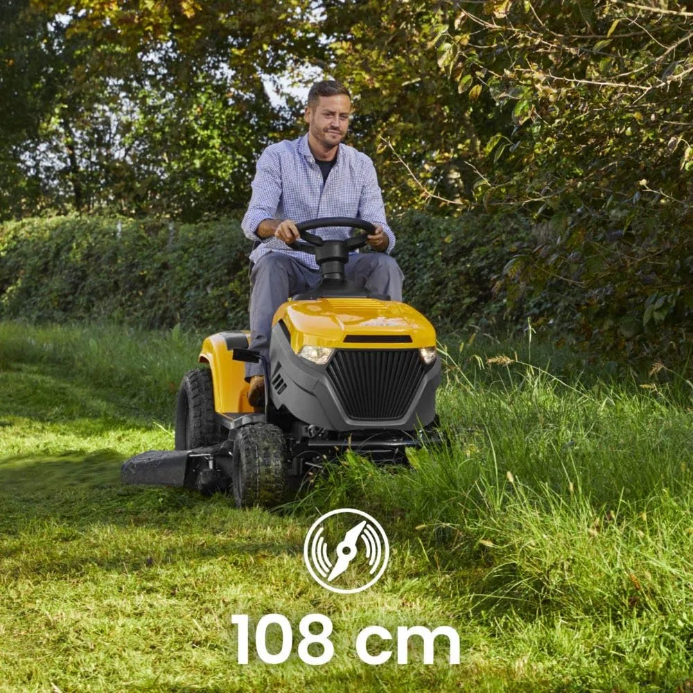 STIGA 5108 W Tornado Trattorino da Giardino, 586 cc, 108 cm – Scarico Laterale, Mulching – Prati fino a 6.500 m²