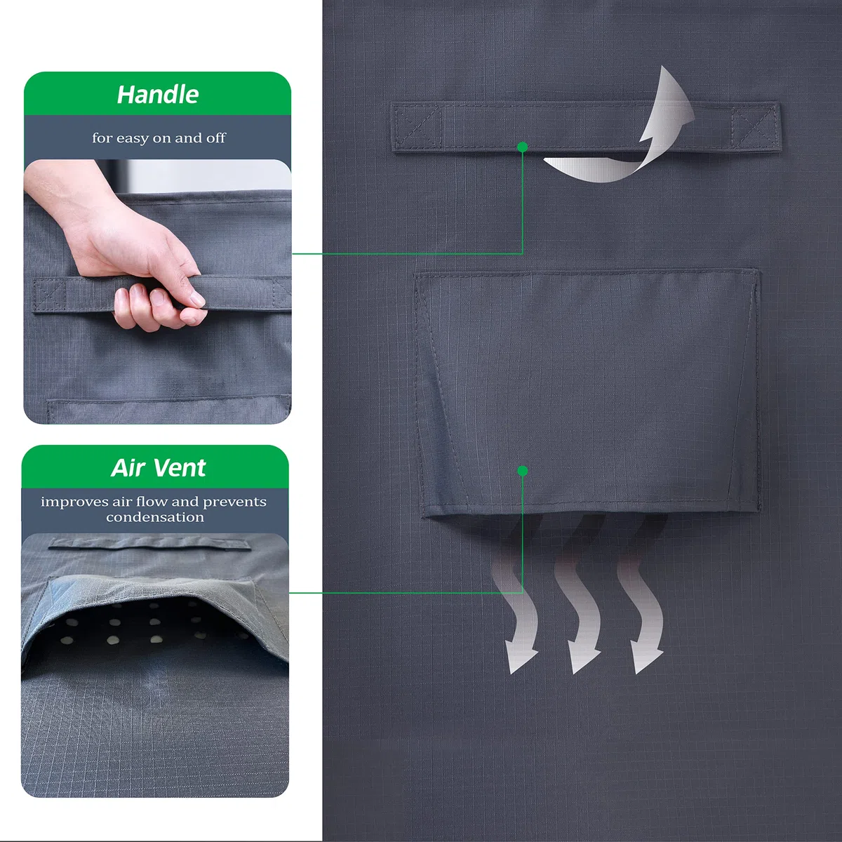 F&J Outdoors Impermeabile per Divano Grande da Giardino 234x107x66/107cm Copertura Protettiva Esterno Copertura per Panchina a 4 Posti Grigio Tessuto ad Alta Densità Protezione Antipolvere