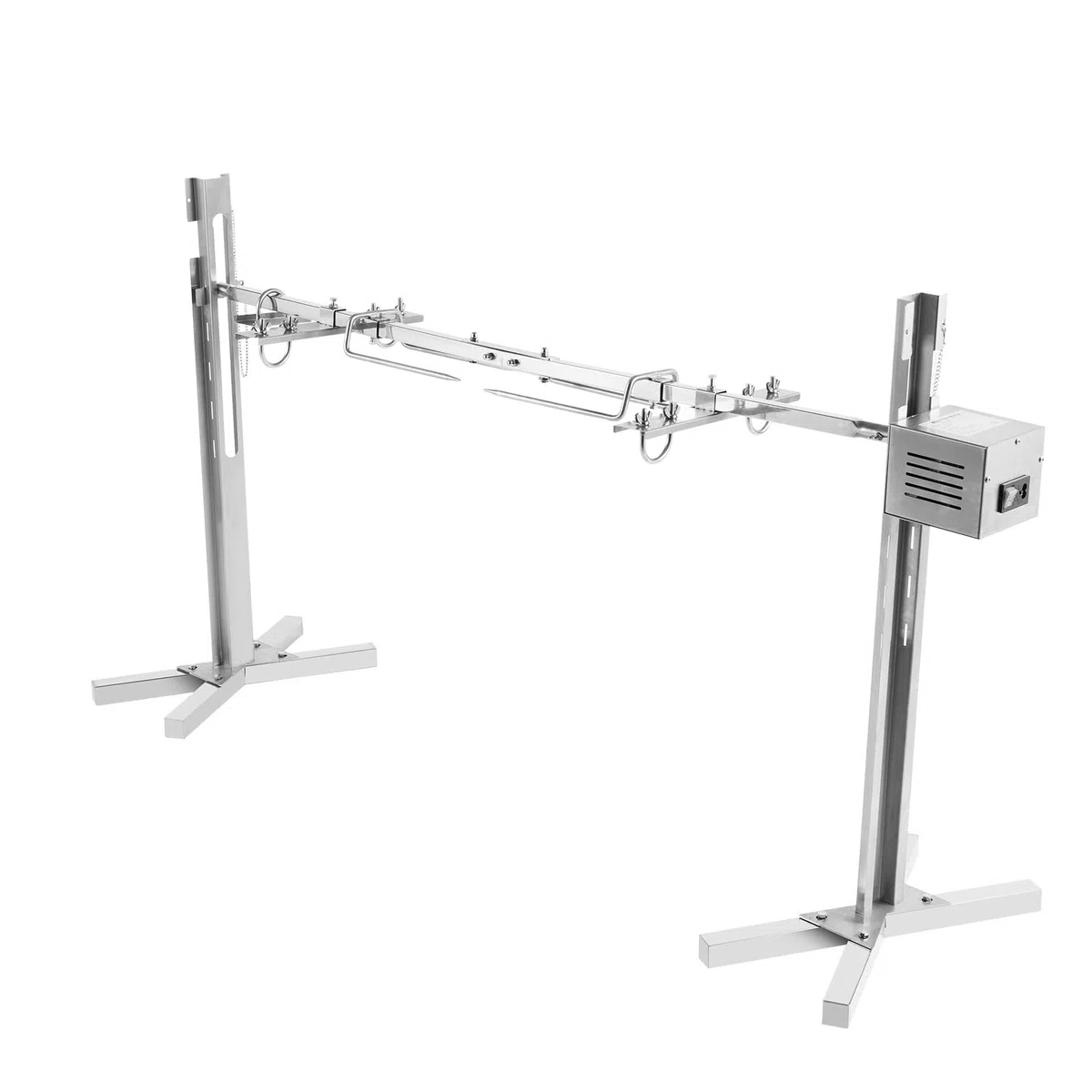 53 pollici Spiedo per griglia da 30kg Set di spiedo elettrico in acciaio inox con motore da 25 watt Spiedo elettrico per girarrosto Spiedo elettrico per griglia da