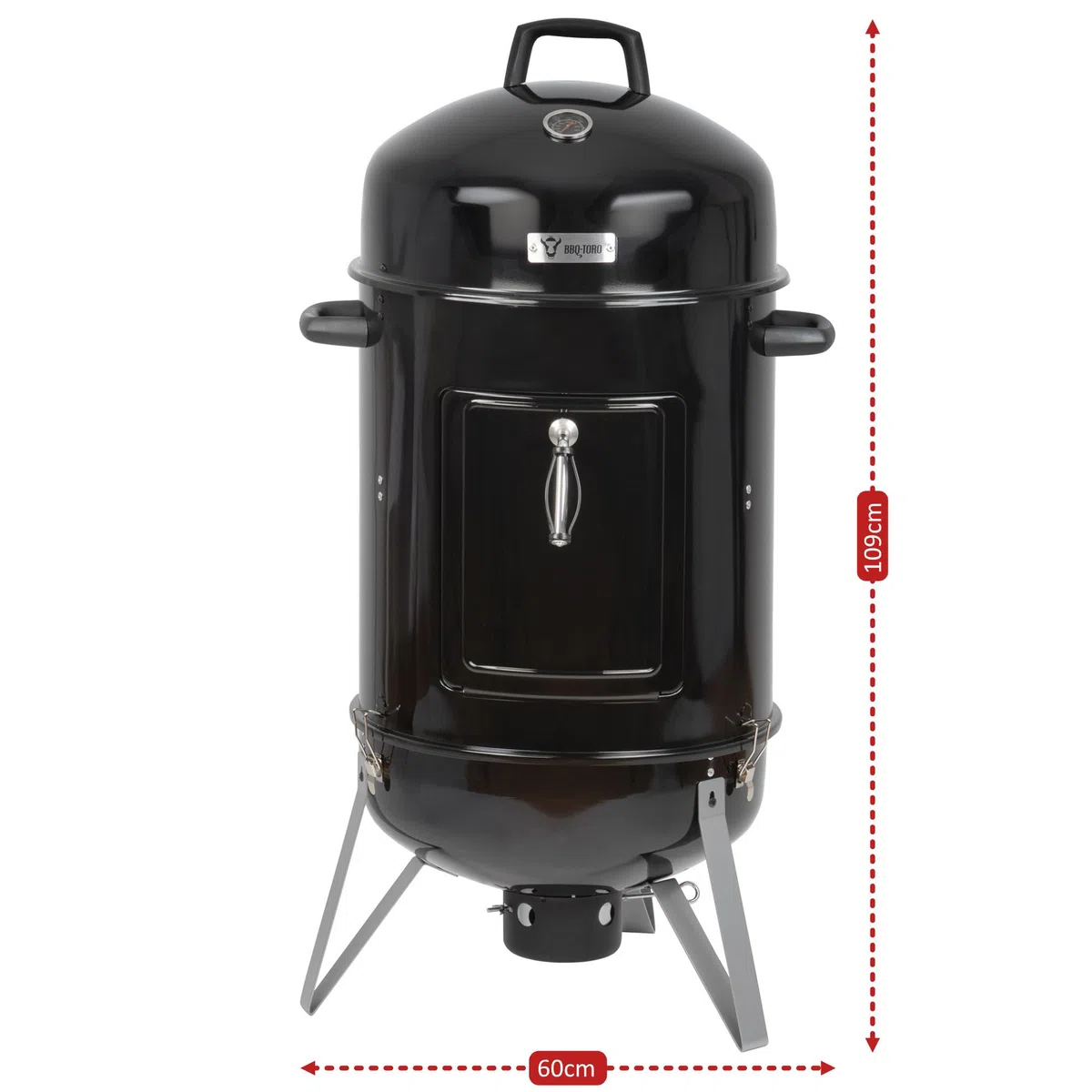 BBQ-Toro barile per affumicatura Oak Ø 47 cm | Barile per barbecue 4in1, affumicatore a legna, affumicatore ad acqua | Watersmoker, griglia a carbonella con coperchio