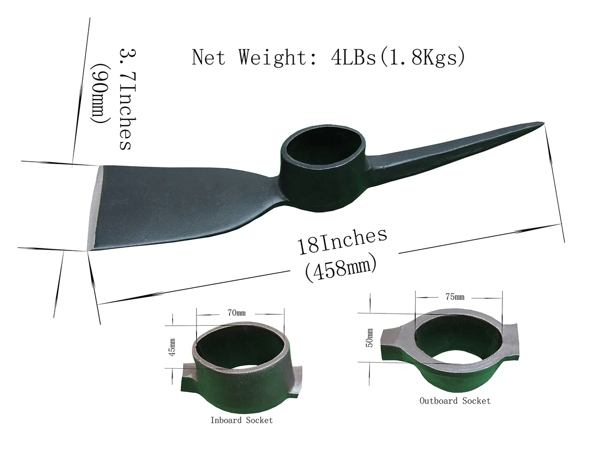 Heavy Duty forgiato Mattock Hoe Head, Mattock Pick Hoe 4LB
