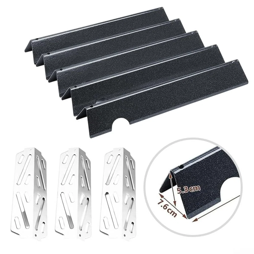 Barre aromatizzanti in acciaio inossidabile per Weber per Genesis II per serie LX 300, parti di ricambio deflettore di calore da 43,4 cm in acciaio inossidabile per modello 66032 66040