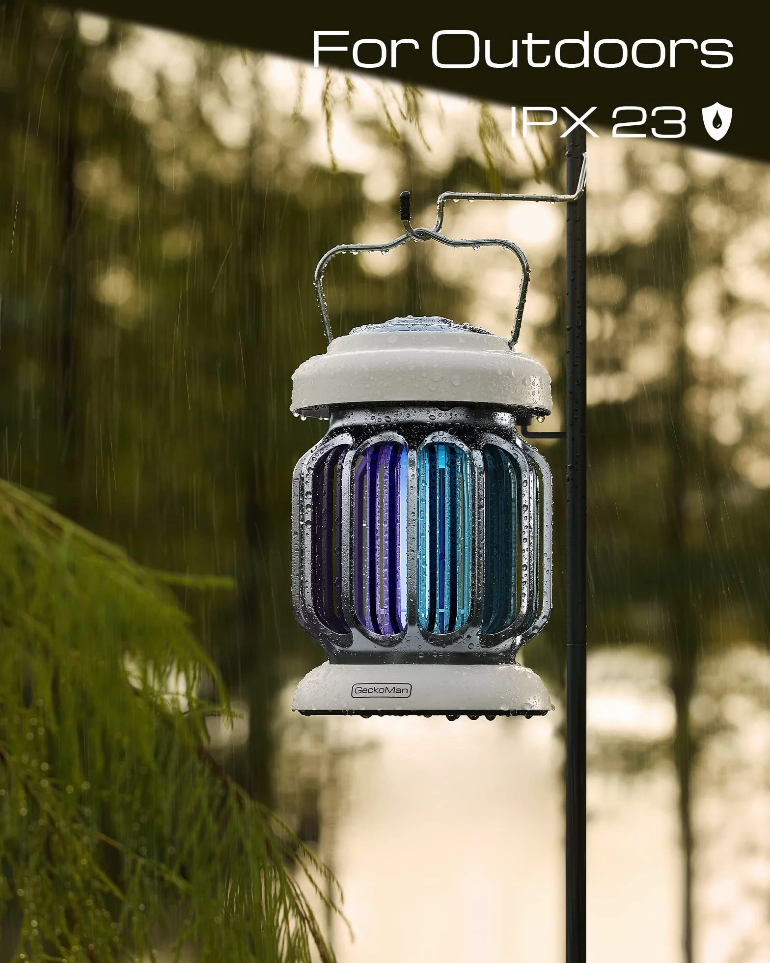 GeckoMan Spettro Ibrido, Dal tramonto all'alba, Lampada Antizanzare da Esterno e Interno, Elettrico Zanzariera Elettrica Lampada Zanzare, Con un Sensore di Luce 1-Pack