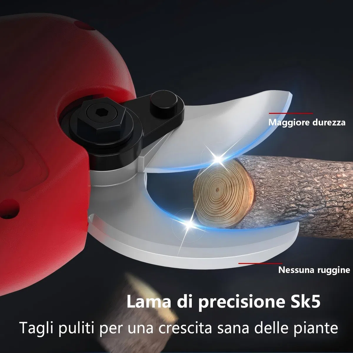 OUTIGO Forbici Potatura Elettriche, Dotato di 2 batterie da 3000 mAh, 40 mm, con display, motore brushless, adatto per giardinaggio, alberi da frutto, vigneti