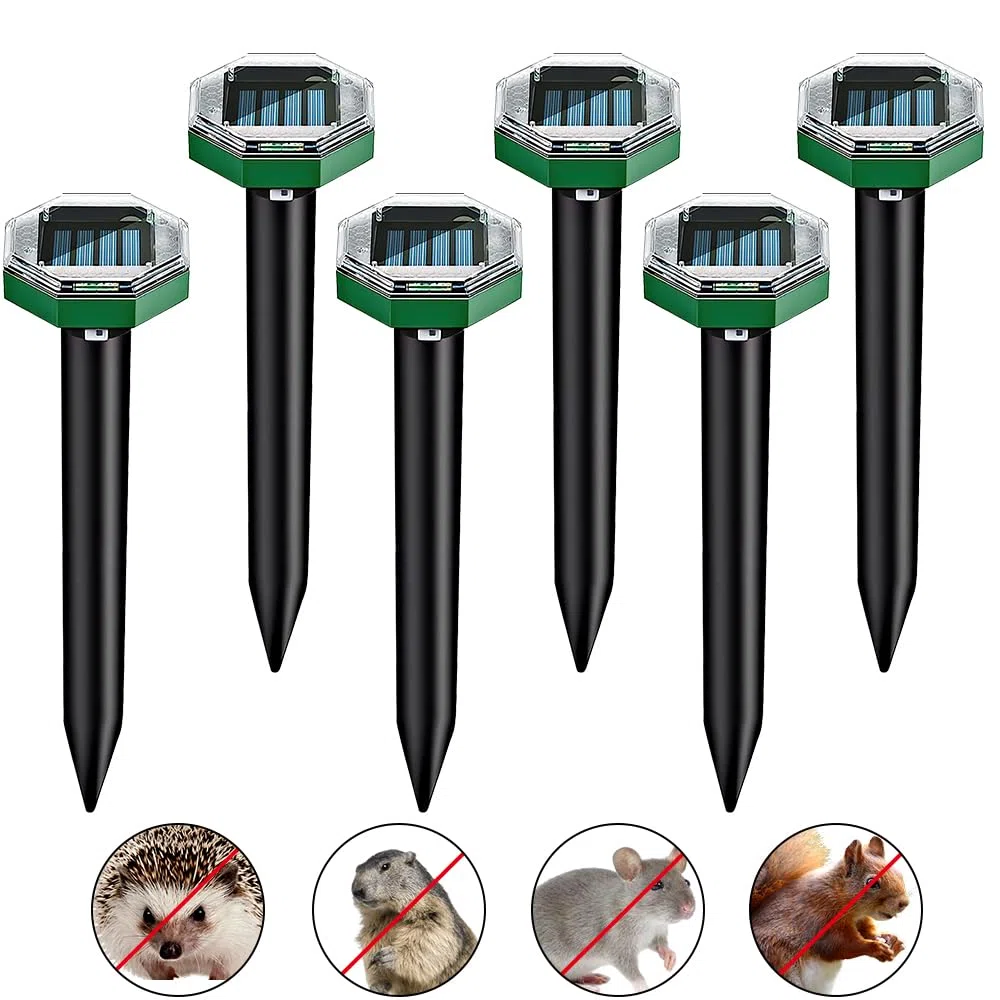 Repellente Solare per Talpe, 6 pezzi Dissuasori per Talpes, Dissuasore per Talpes, Scaccia Talpe Ultrasuoni Solare, Ultrasuoni per Topi da Esterno per Prato All'aperto, Giardino