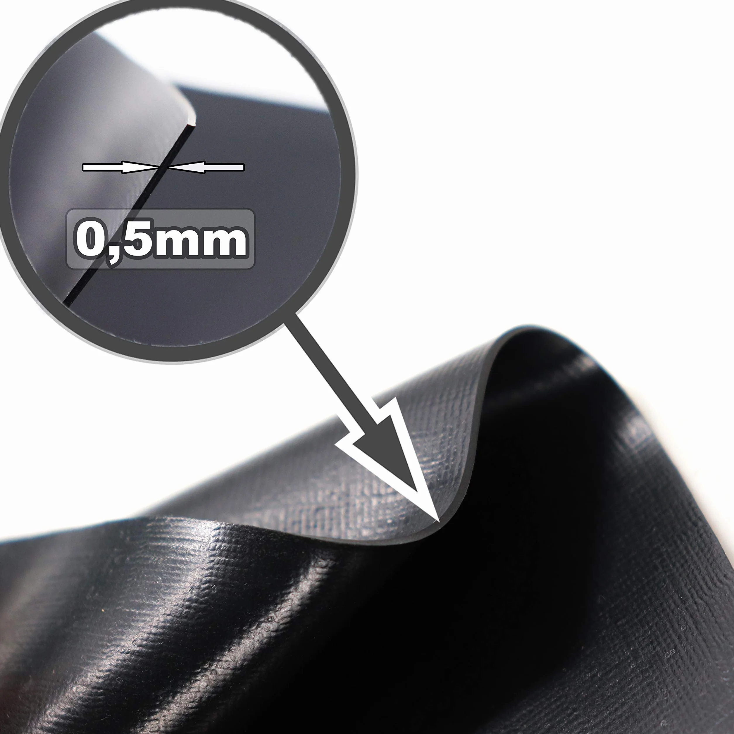 Telo per laghetto in PVC 5m x 4m 0,5mm, pellicola nera per il laghetto da giardino