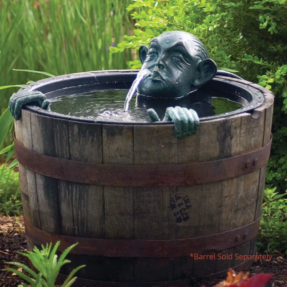 Aquascape Fontana per laghetto e giardino, in ottone resina, patina