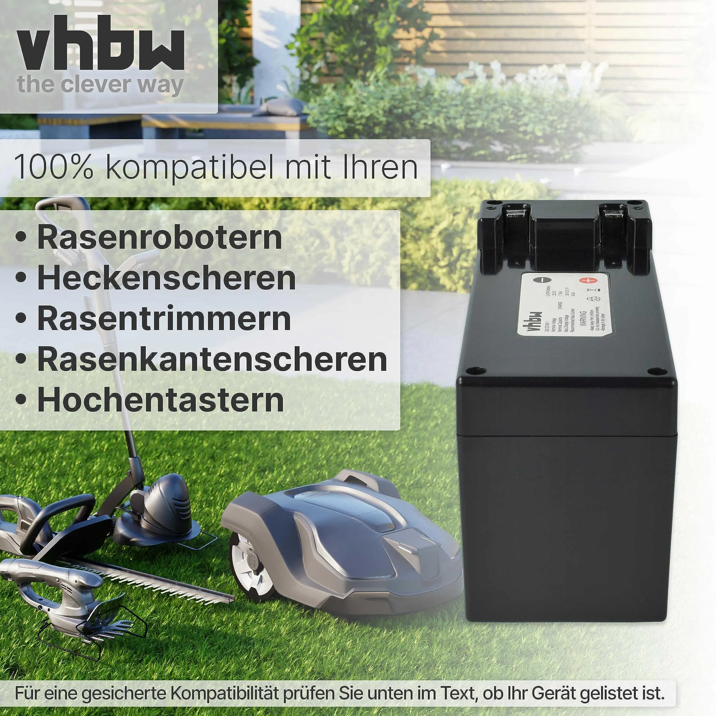 vhbw batteria sostituisce Zucchetti CSC0106, C_SC0106/1, C_SC0106/2, CS_C0106_BT_R, C_SC0106 per robot tagliaerba 7,5Ah 25,2V Li-Ion