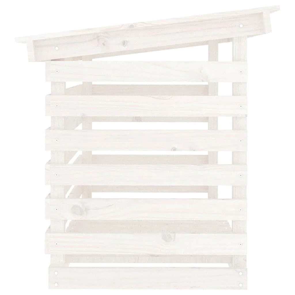 Generico Portalegna Bianco 108x73x79 cm in Legno Massello di Pino,Casa e Giardino,Accessori caminetti e stufe a Legna,Accessori per Porta legna-822228
