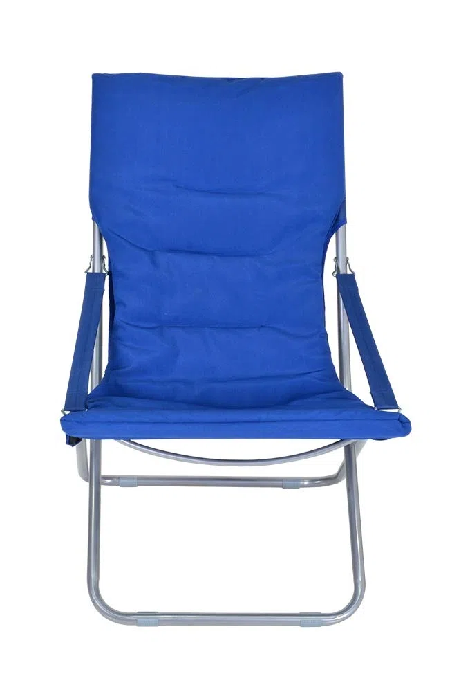 Sedia Sdraio Canapone Moderna, Poltrona Imbottita con Struttura in Acciaio, Perfetta per Giardino, Terrazza E Salone (Blu)