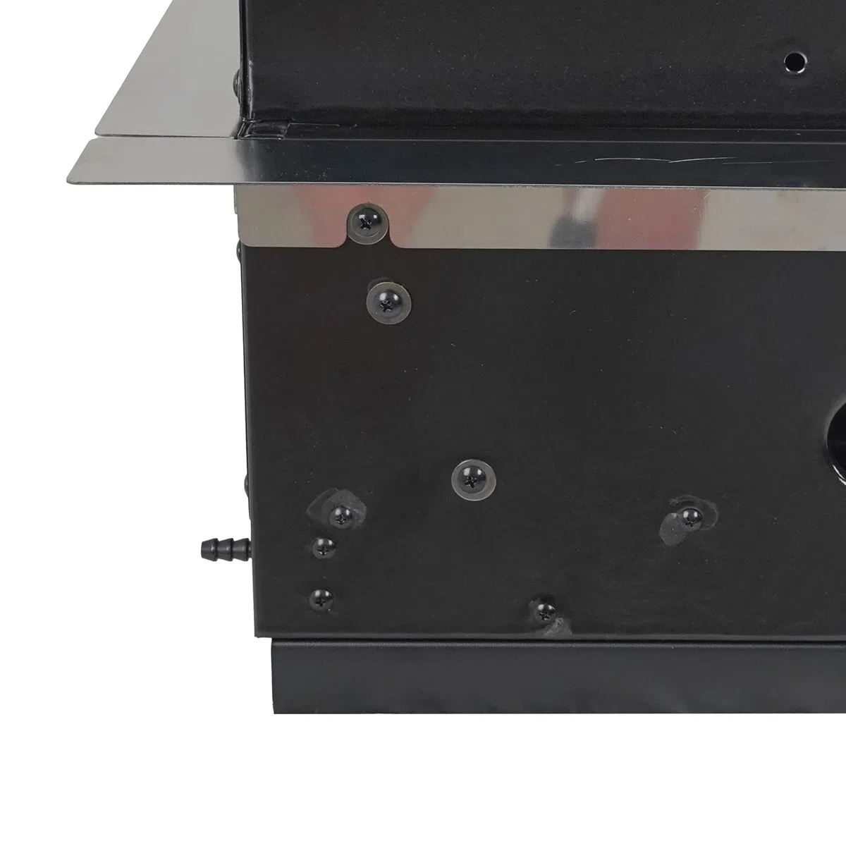 Barbecue da Incasso o Appoggio a Gas GPL 4 Fuochi 14 kW Grill in Acciaio Inox con Coperchio Griglie in Ghisa BBQ Built-in Professionale per Cucina Outdoor (Nero)