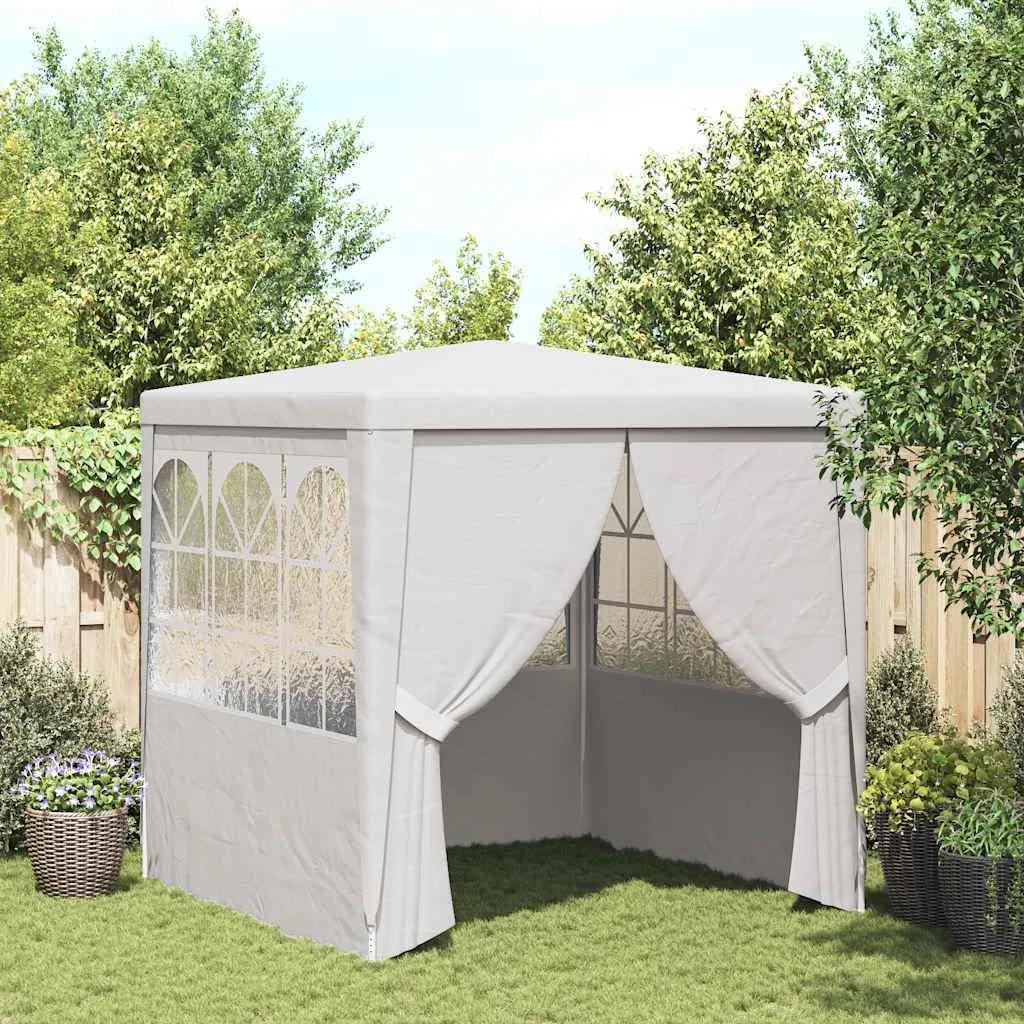 vidaXL Gazebo Professionale con Pareti Tenda per Feste Tendone Copertura Telo di Protezione Padiglione per Eventi 2x2 m Bianco 90 g/m²