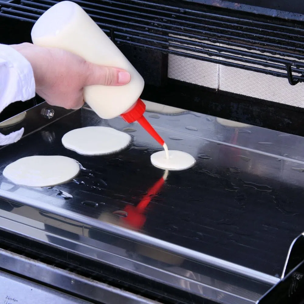 BBQ-Toro, piastra universale per grigliare, in acciaio inox, piastra per barbecue, rettangolare, 64 x 40,5 cm