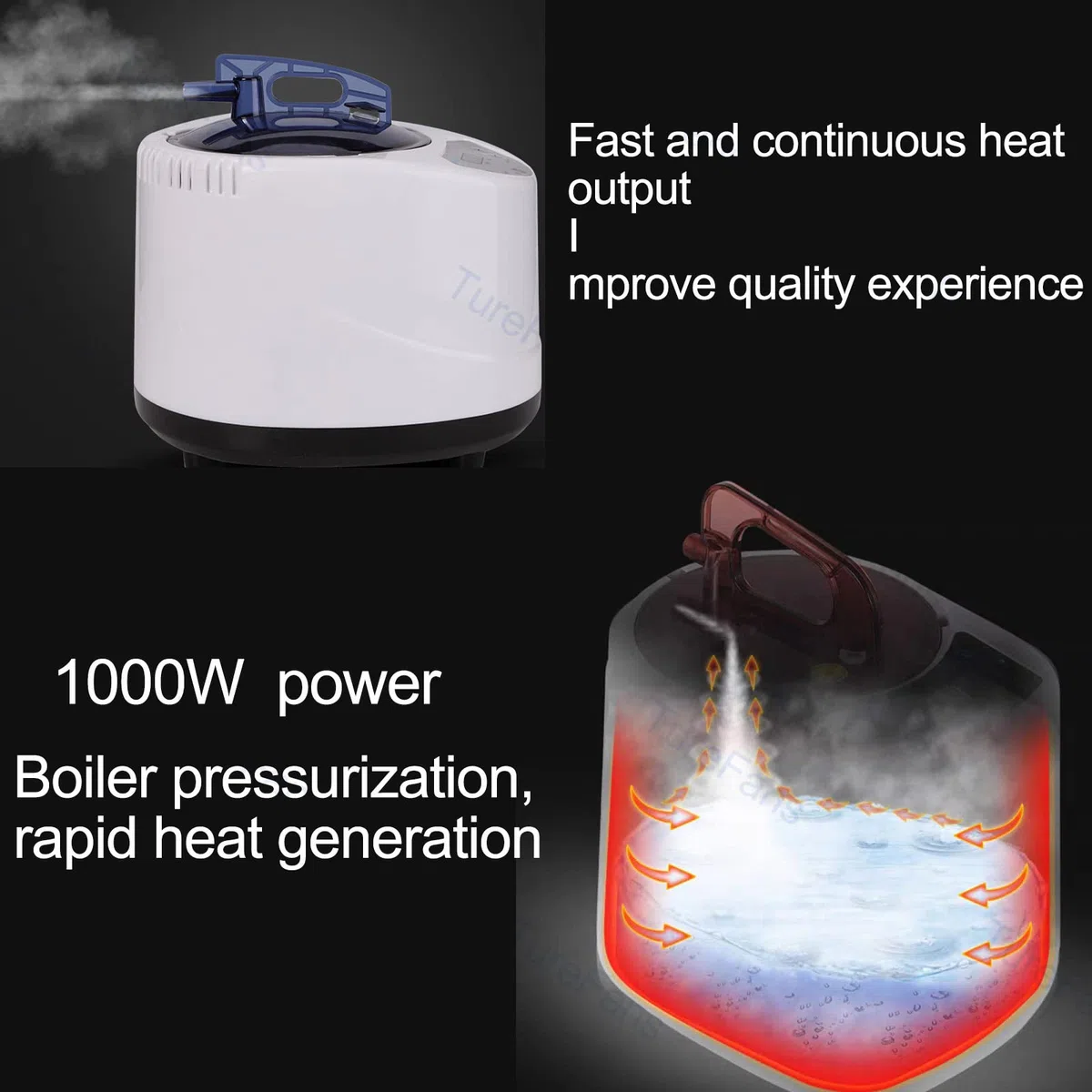 sauna portatile, sauna a vapore domestica, 1000 W, regolabile (livello di temperatura e tempo), la temperatura più alta è di circa 60 ℃, con un telecomando (vapore,nero)