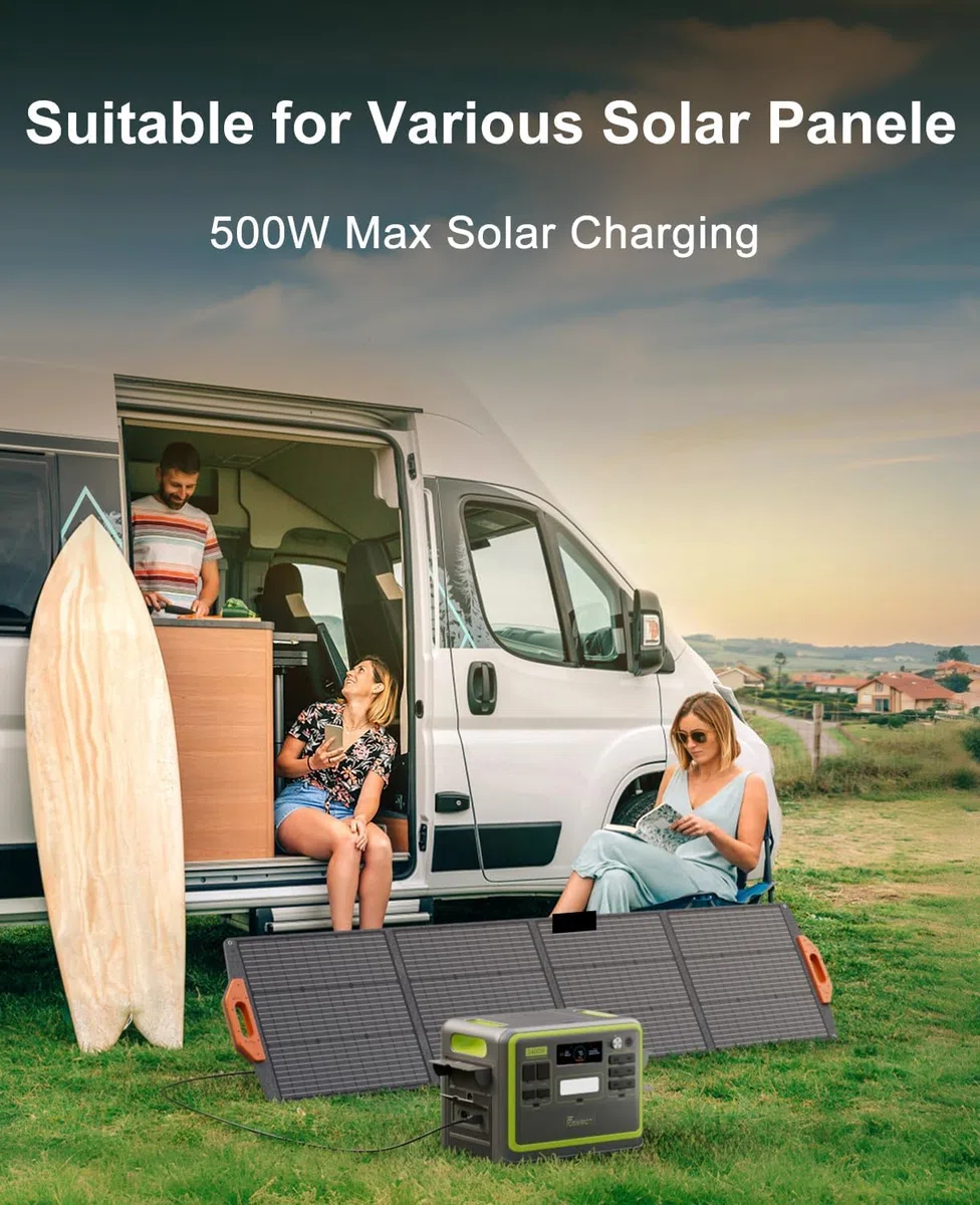 FOSSiBOT F2400 Centrale elettrica portatile con Pannello 200W Incluso, 2048Wh batteria LFP generatore solare, uscita fino a 2400W Power station, per backup domestico,campeggio