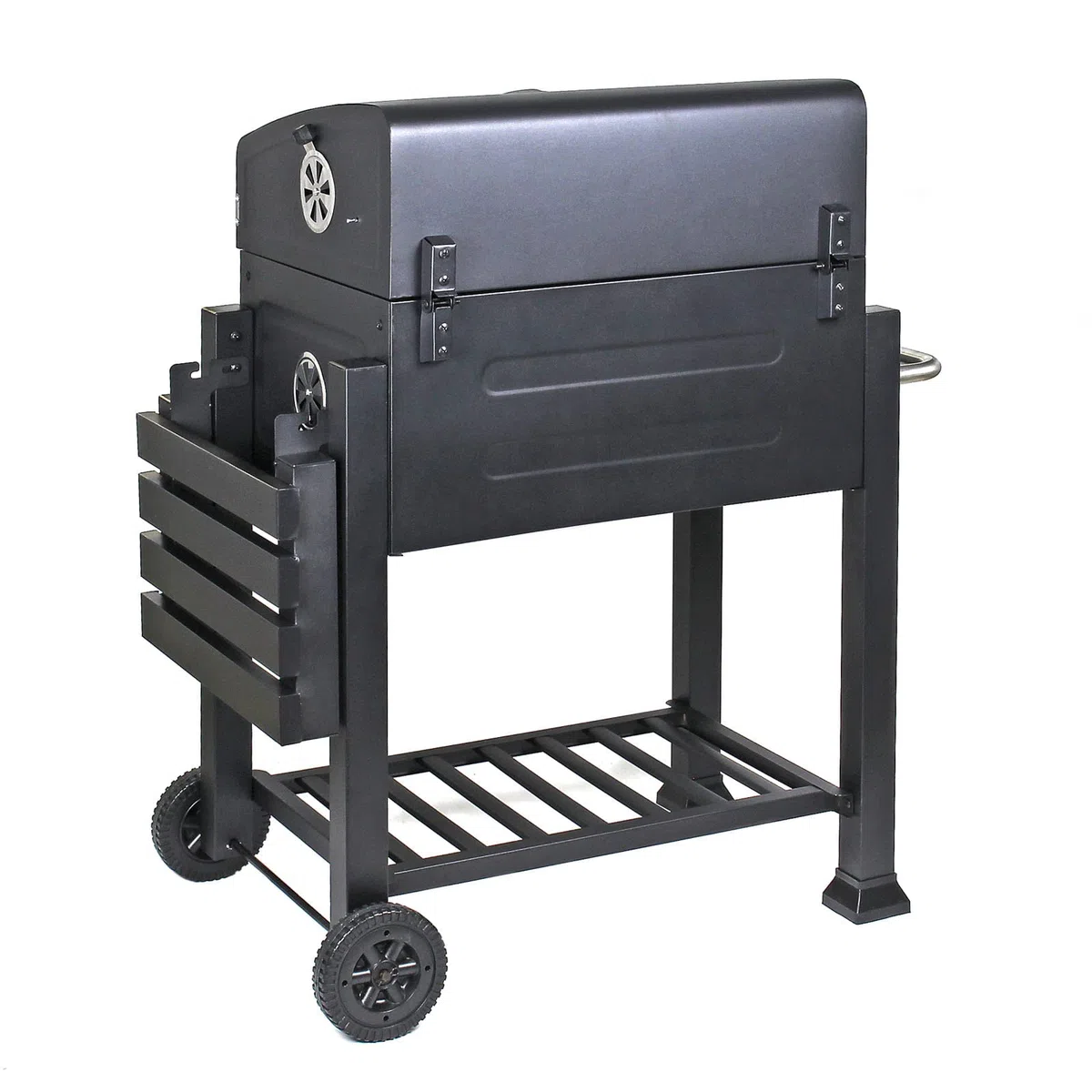 Wiltec Barbecue a carbone carrellato con coperchio termometro altezza carbone regolabile BBQ a carrello