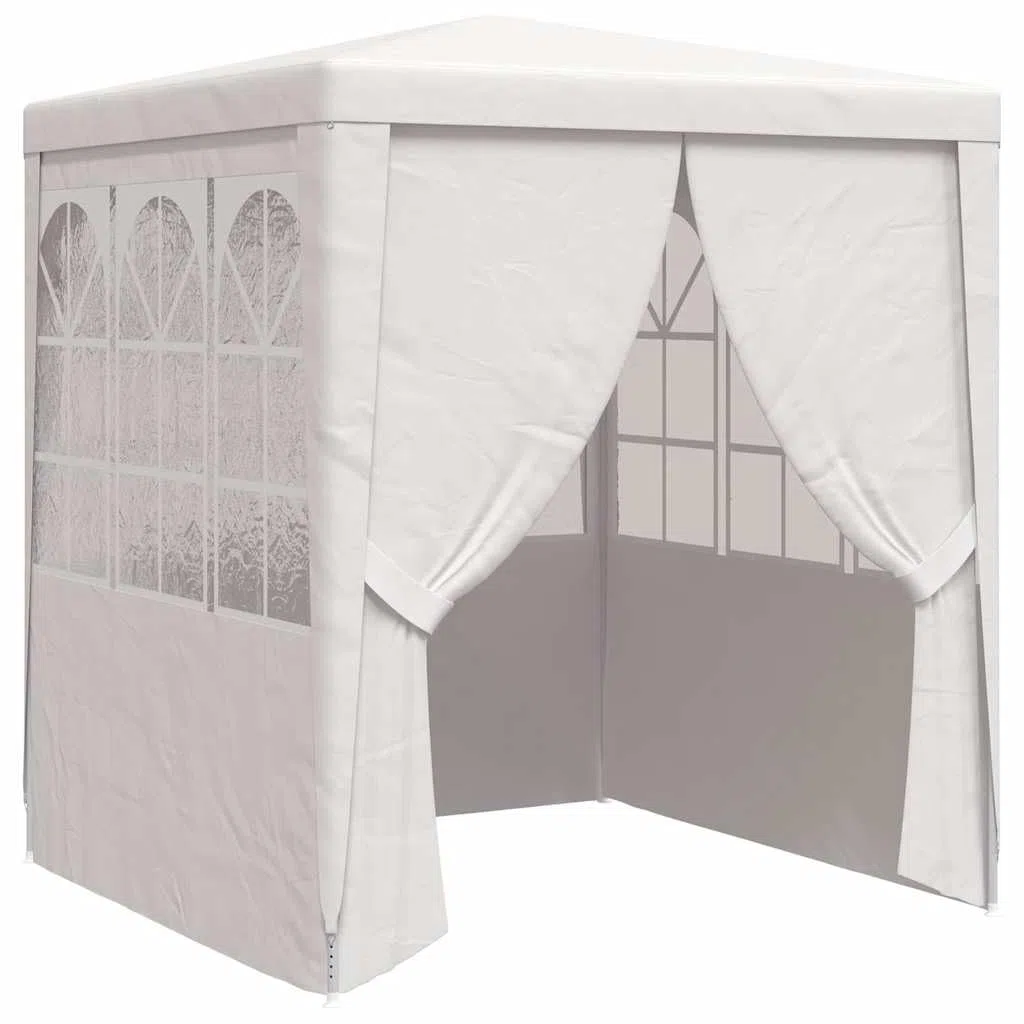 vidaXL Gazebo Professionale con Pareti Tenda per Feste Tendone Copertura Telo di Protezione Padiglione per Eventi 2x2 m Bianco 90 g/m²