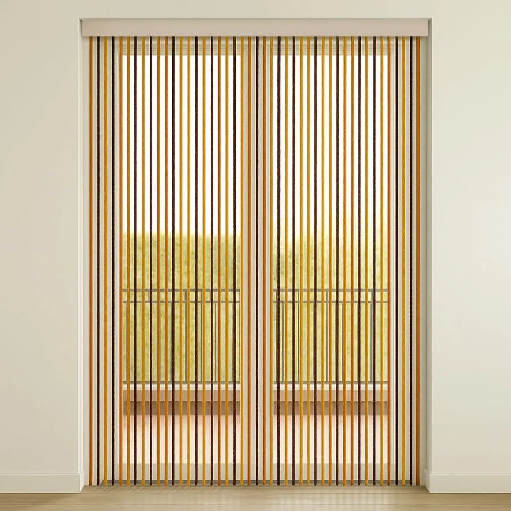 PALUPLUS Tenda a Cordoncino Antimosche, fili in Corda Intrecciata, misura 125x240 cm, tenda per porte e finestre, moschiera a pannello, catenelle a caduta, zanzariera per insetti -5851C-1,9 (Marrone)