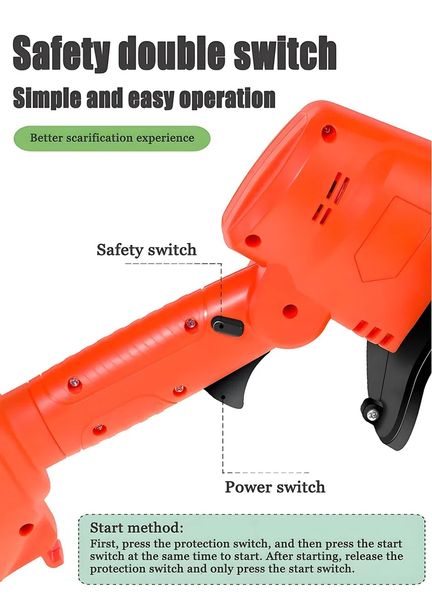Cultivatore del Tiro da Giardino Elettrico, Rotavatore da Giardino Leggero con Zappa di Scavo Elettrico E Polo Telescopico, Due Batterie, Larghezza di Lavoro 10 Cm, Rototiller per Giardinaggio