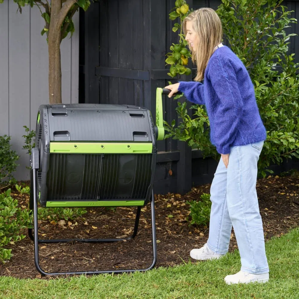 Compostiera rotante a doppio cestello 180 litri + Carrello Raccolta Compost ● Semplifica e velocizza il compostaggio ● Anti-roditori