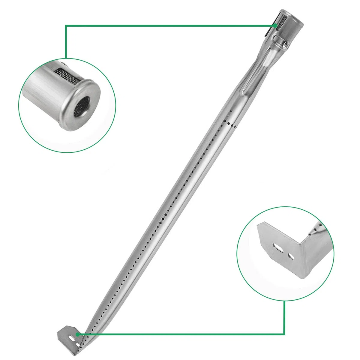 WELL GRILL Sear Plate & Bruciatore - Set di 3 tubi per barbecue a gas Napoleon Legend LEX 485 605 730 Series, Prestige 500, Rogue 365, LD485RB, LD485RSIB, in acciaio inox