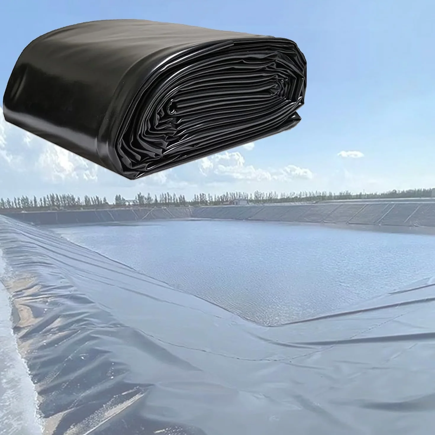 Fodera per Laghetto in HDPE Telo per Laghetto 10x12m 15x15m 1x2m 3x4m 5x6m 7x8m Giardini Acquatici Rivestimento per Laghetti Resistente Ai Raggi UV 0.12mm Spessore(5x10m)