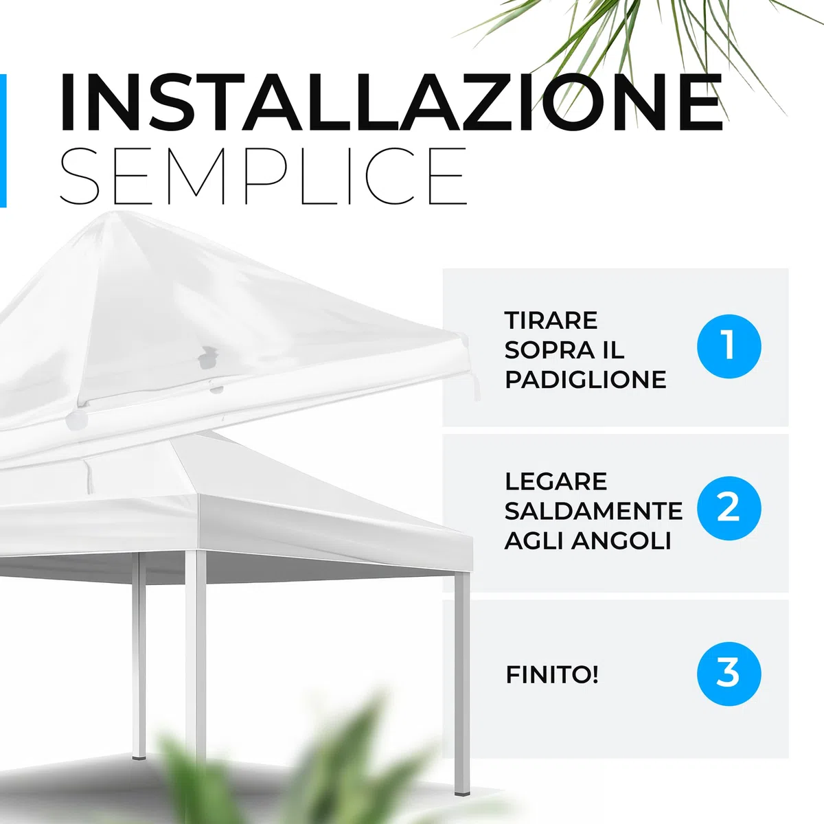 GRAFT copertura gazebo 3x3m | Protezione da pioggia | Ricambio impermeabile trasparente | Tenda giardino contro intemperie