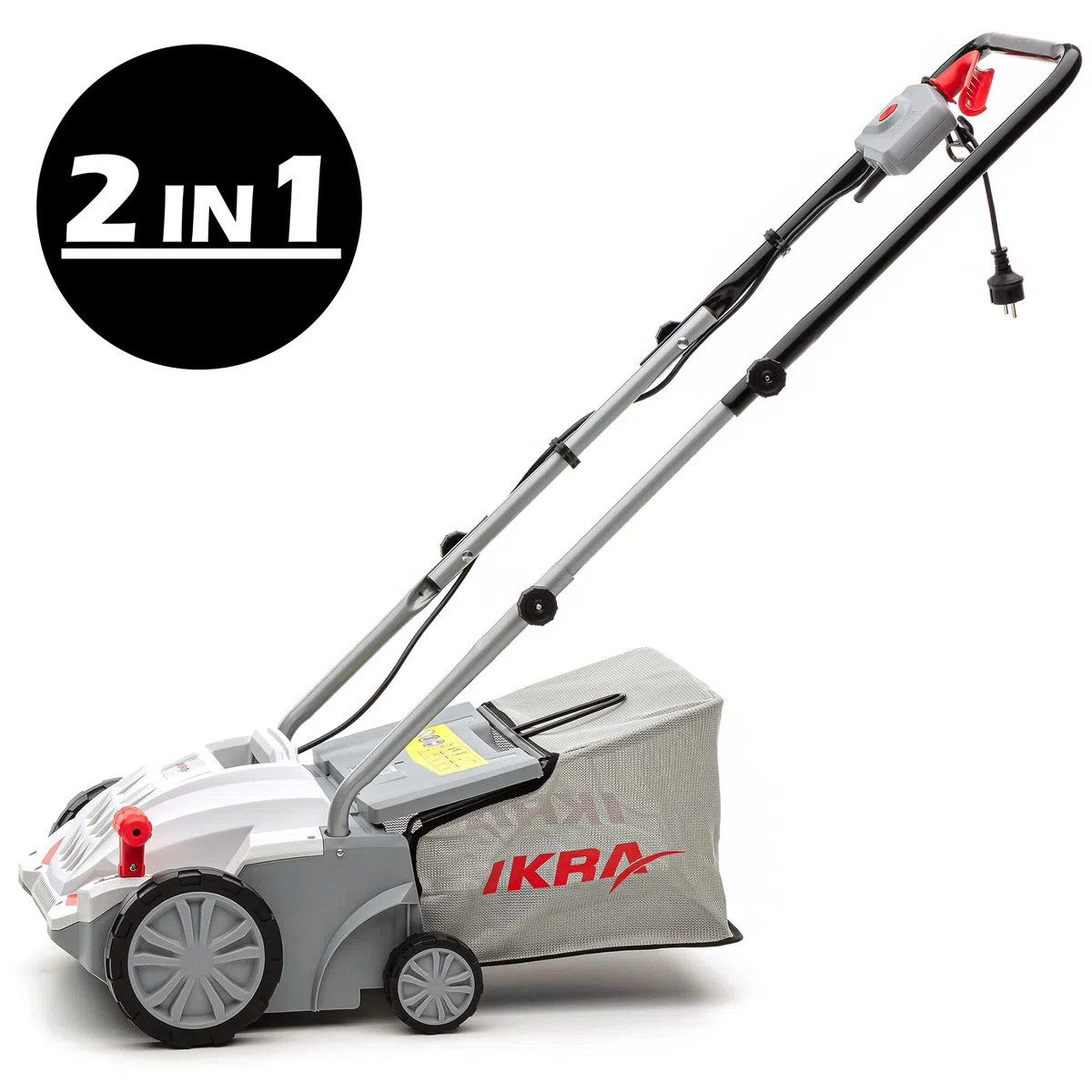 IKRA scarificatore arieggiatore elettrico IEVL 1532, cesto di raccolta 30l, larghezza 32cm, profondità di lavoro regolabile, 1500W