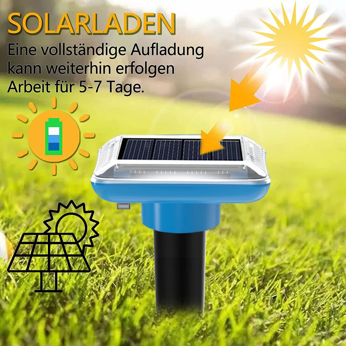 Repellente ultrasuoni per Talpe,Repellente per Scaccia Talpe,Repellente per Talpa/Serpent