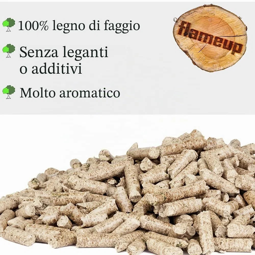Pellet di legno quercia Faggio 15 kg 30 kg Sacco faggio Fumo Legno Fuoco BBQ Griglia Flameup, Tipo di legno:Faggio, Peso:30 kg