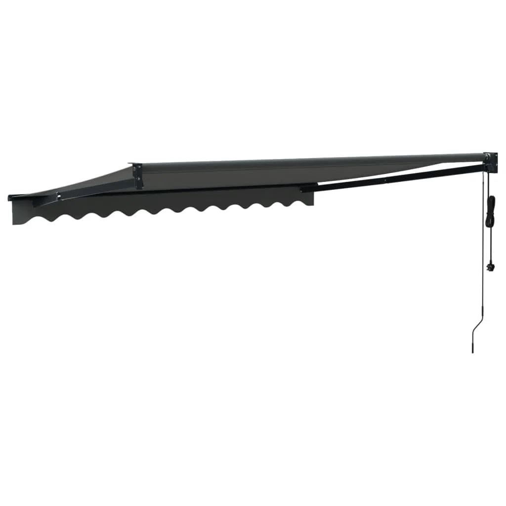 IKAYAA Tenda Retrattile elettrica Tenda da Sole 300x250 Tenda Retrattile Automatica Resistente ai Raggi UV con elecomando manovella-Antracite (Telaio Grigio)-300 x 250 cm
