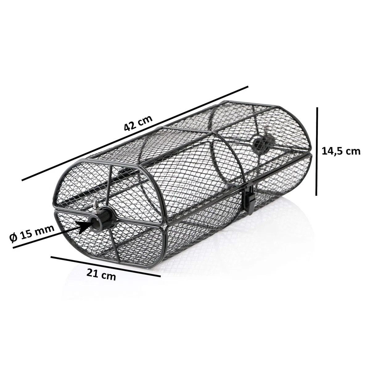 BBQ-Toro Cestello per grigliare per girarrosto | 42 x 21 x 14,5 cm | Cestello girarrosto universale, gabbia per girarrosto